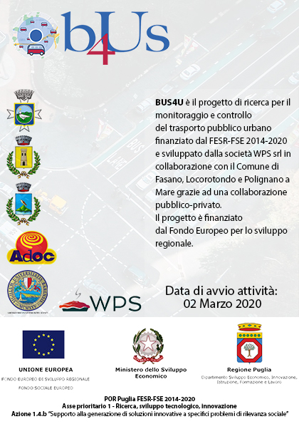 Bus4u – Locandina ufficiale di avvio del progetto di monitoraggio trasporto pubblico urbano